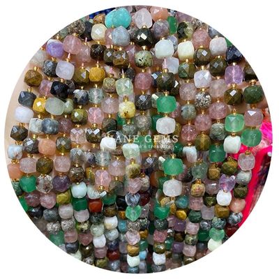 Gros de pierres précieuses naturelles perles lâches de cristal de pierre flourite perles lâches de pierre de lune perles lâches espaceurs pour bijoux Diy