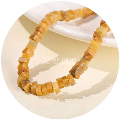 Gros de perles en jade naturel vrais perles en opales blanches perles en vrac en forme de tranche carrée perles en vrac espaceurs pour bijoux bricolage