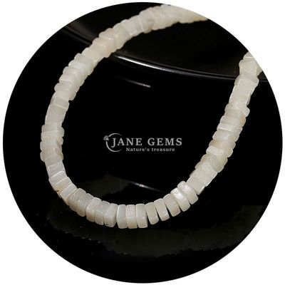 Gros de perles en jade naturel vrais perles en opales blanches perles en vrac en forme de tranche carrée perles en vrac espaceurs pour bijoux bricolage