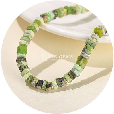 Gros de perles en jade naturel vrais perles en opales blanches perles en vrac en forme de tranche carrée perles en vrac espaceurs pour bijoux bricolage