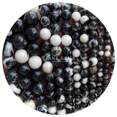 Gros de pierre naturelle perles rondes en vrac 8 mm rose zèbre jaspe perles lâches tourmaline perles rondes espaceurs pour bijoux