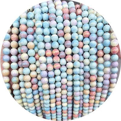 Gros de pierre naturelle perles rondes en vrac 8 mm rose zèbre jaspe perles lâches tourmaline perles rondes espaceurs pour bijoux