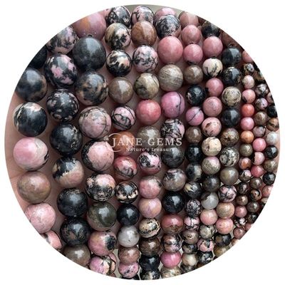 Gros de pierre naturelle perles rondes en vrac 8 mm rose zèbre jaspe perles lâches tourmaline perles rondes espaceurs pour bijoux