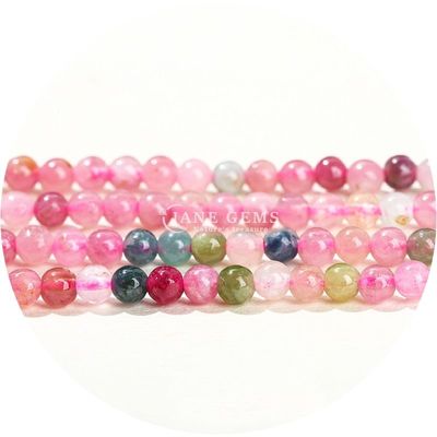 VENDEUR en gros de pierres précieuses naturelles perles rondes 8 mm multicolores tourmaline perles rondes agate perles espace pour bijoux