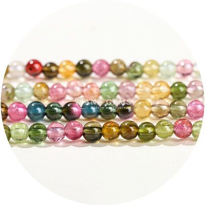 VENDEUR en gros de pierres précieuses naturelles perles rondes 8 mm multicolores tourmaline perles rondes agate perles espace pour bijoux