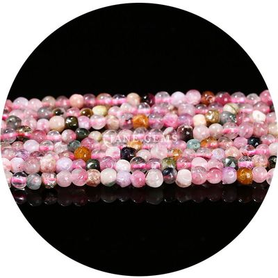 Gros de pierres précieuses naturelles Perles lâches 8 mm Rhodolite Perles lâches rondes Multicolore Perles de tourmaline Distances pour bijoux