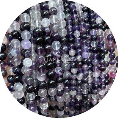 Vente en gros de perles naturelles 2A Prune fleur Tourmaline rondes et lâches Perles de pierre de lune Florite de pierre de soleil Perles espaceuses pour bijoux