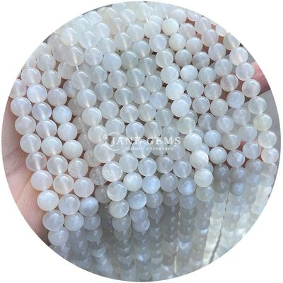 Vente en gros de perles naturelles 2A tourmaline ronde en pierre de lune perles en pierre de lune arc-en-ciel fluorite perles espaceurs pour bijoux