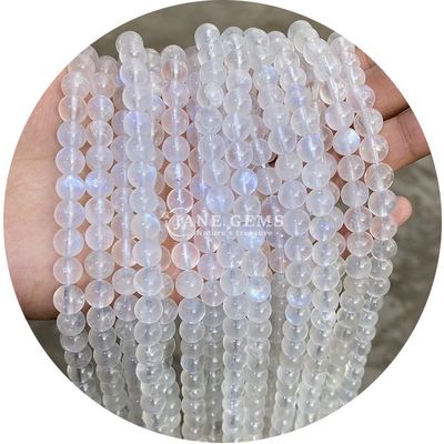 Vente en gros de perles naturelles 2A tourmaline ronde en pierre de lune perles en pierre de lune arc-en-ciel fluorite perles espaceurs pour bijoux
