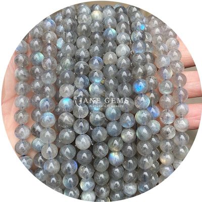 Vente en gros de perles naturelles 2A tourmaline ronde en pierre de lune perles en pierre de lune arc-en-ciel fluorite perles espaceurs pour bijoux