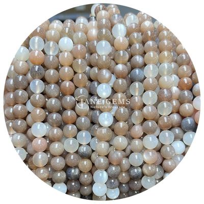 Vente en gros de perles naturelles 2A tourmaline ronde en pierre de lune perles en pierre de lune arc-en-ciel fluorite perles espaceurs pour bijoux