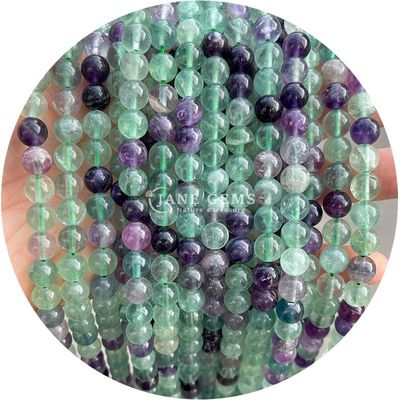 Vente en gros de perles naturelles 2A tourmaline ronde en pierre de lune perles en pierre de lune arc-en-ciel fluorite perles espaceurs pour bijoux