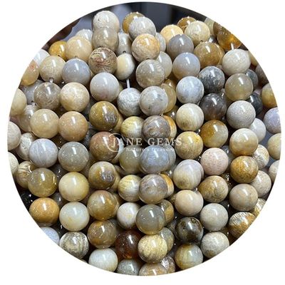 Vente en gros de perles naturelles 2A tourmaline ronde en pierre de lune perles en pierre de lune arc-en-ciel fluorite perles espaceurs pour bijoux