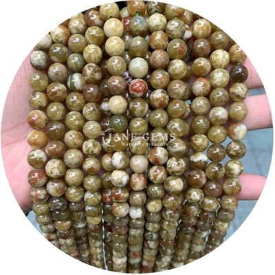 Vente en gros de perles naturelles 2A tourmaline ronde en pierre de lune perles en pierre de lune arc-en-ciel fluorite perles espaceurs pour bijoux