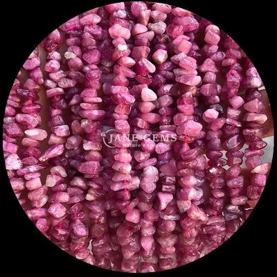 Tourmaline rose perle de pierre précieuse cristalline naturelle de forme irrégulière puce de gravier de pierre perle lâche fils pour bracelets