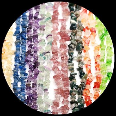 Tourmaline rose perle de pierre précieuse cristalline naturelle de forme irrégulière puce de gravier de pierre perle lâche fils pour bracelets