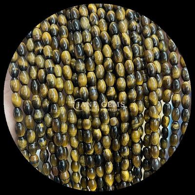 L'œil de tigre Jaune Aventurine Perle de pierre précieuse en forme de riz naturel en cristal de pierre Franges de perles lâches pour bracelets