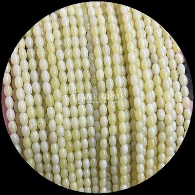 Agate indienne point vert citron jade perle de pierre précieuse cristalline naturelle forme de riz pierre perles lâches fils pour bracelets