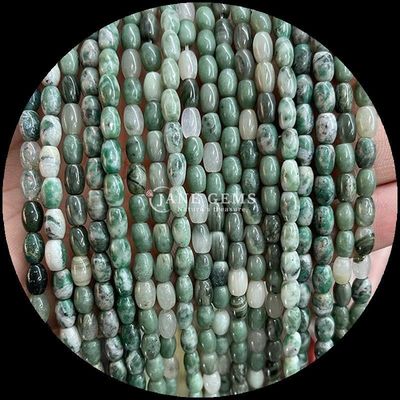Agate indienne point vert citron jade perle de pierre précieuse cristalline naturelle forme de riz pierre perles lâches fils pour bracelets