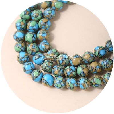 Gros de pierre ronde Howlite Perles lâches Turquoise Perles lâches Rondes Perles espaceurs pour la fabrication de bijoux