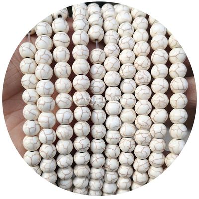 Gros de pierre ronde Howlite Perles lâches Turquoise Perles lâches Rondes Perles espaceurs pour la fabrication de bijoux