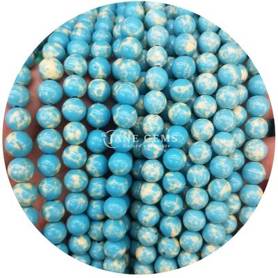 Gros de pierre ronde Howlite Perles lâches Turquoise Perles lâches Rondes Perles espaceurs pour la fabrication de bijoux