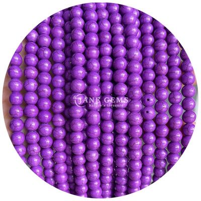 Gros de pierre ronde Howlite Perles lâches Turquoise Perles lâches Rondes Perles espaceurs pour la fabrication de bijoux