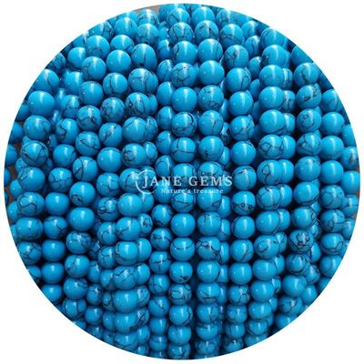 Gros de pierre ronde Howlite Perles lâches Turquoise Perles lâches Rondes Perles espaceurs pour la fabrication de bijoux