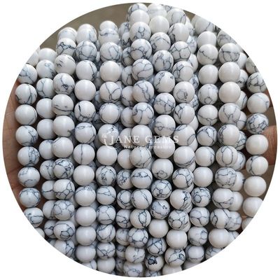 Gros de pierre ronde Howlite Perles lâches Turquoise Perles lâches Rondes Perles espaceurs pour la fabrication de bijoux