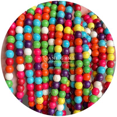 Gros de pierre ronde Howlite Perles lâches Turquoise Perles lâches Rondes Perles espaceurs pour la fabrication de bijoux