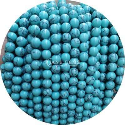 Gros de pierre ronde Howlite Perles lâches Turquoise Perles lâches Rondes Perles espaceurs pour la fabrication de bijoux