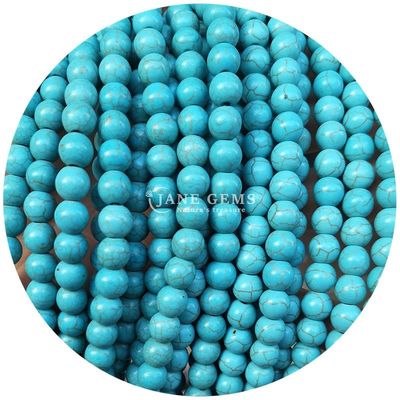 Gros de pierre ronde Howlite Perles lâches Turquoise Perles lâches Rondes Perles espaceurs pour la fabrication de bijoux