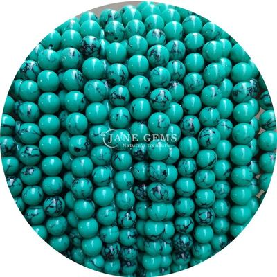 Gros de pierre ronde Howlite Perles lâches Turquoise Perles lâches Rondes Perles espaceurs pour la fabrication de bijoux