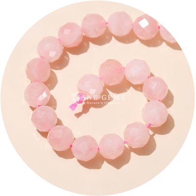Gros de pierres précieuses naturelles authentiques Perles en vrac à facettes Perles en vrac en cristal Rose Perles en pierre de quartz pour l'artisanat