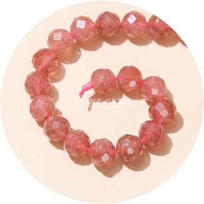 Gros de pierres précieuses naturelles authentiques Perles en vrac à facettes Perles en vrac en cristal Rose Perles en pierre de quartz pour l'artisanat