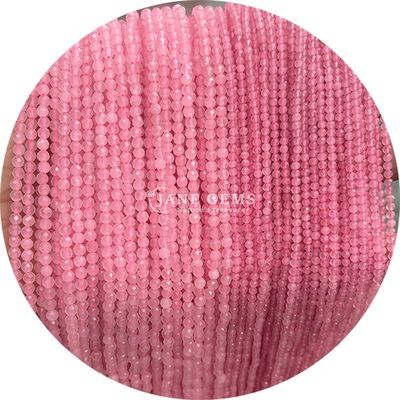 Détail en gros de pierres précieuses semi-précieuses perles à facettes à facettes accessoires de perles en pierre souple rose quartz perles espaceur pour bijoux