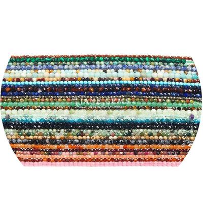 Vente en gros de perles à facettes de pierres précieuses semi-précieuses en quartz multicolore