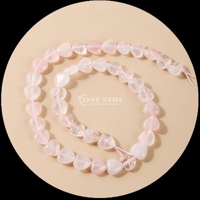 Rose Quartz Carnélien Perle de pierre précieuse en forme de cœur en cristal naturel