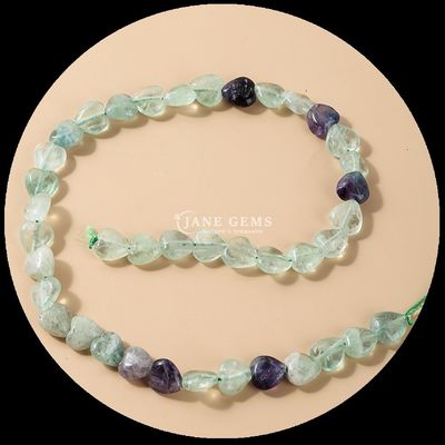 Jade blanche or pierre de sable perle de pierre précieuse cristalline naturelle en forme de cœur pierre perle en vrac fils pour bracelets