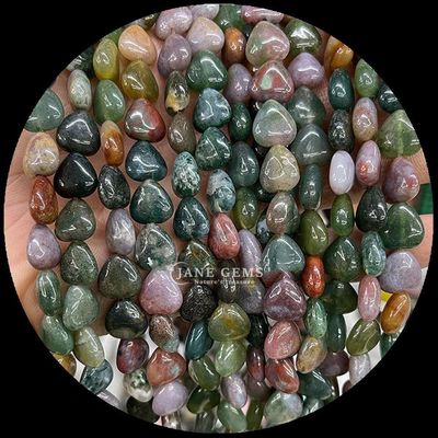 Jade blanche or pierre de sable perle de pierre précieuse cristalline naturelle en forme de cœur pierre perle en vrac fils pour bracelets