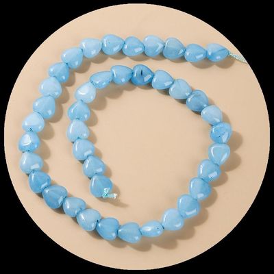 Améthyste de l'aquamarin Perle de pierre précieuse en forme de cœur en cristal naturel