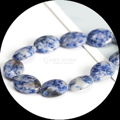 Perles de perles à forme ovale à facettes cristallines naturelles opalite bleu point pierre perles lâches pour bracelets
