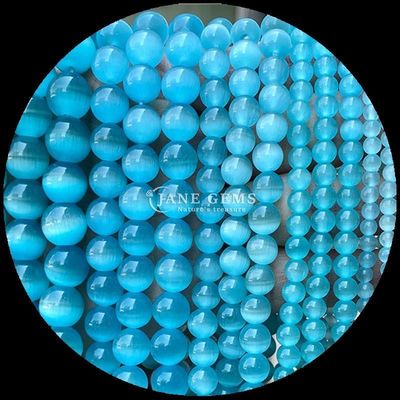 Couleur rose jaune lac couleur bleue perle personnalisable forme ronde perles d'oeil de chat pour les cadeaux de bricolage