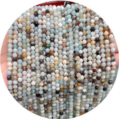 Les pierres précieuses rondes à facettes de coupe des perles de pierre naturelle Strand Quartz pour la fabrication de bijoux faits à la main