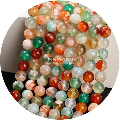Ronde naturelle mélange lisse d'agate perles lâches de fil Pour le bricolage bijoux et artisanat Makin