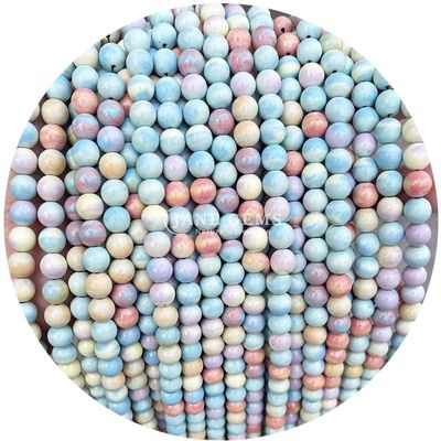 Agates naturels Perles de pierre lisse rondes Perles d'espacement lâches Pour les bijoux Faire des bracelets bricolage