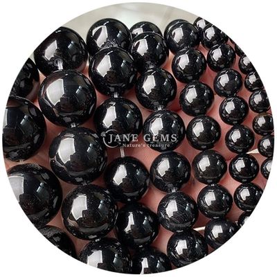 Agates naturels Perles de pierre lisse rondes Perles d'espacement lâches Pour les bijoux Faire des bracelets bricolage