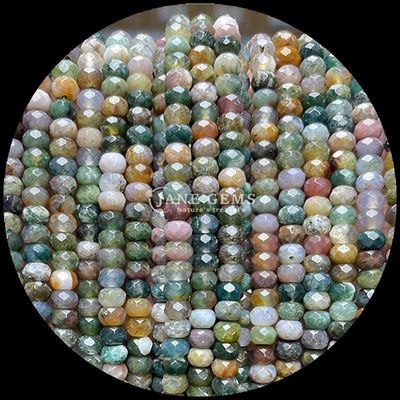 Agate indienne Pointe verte Perles de pierre précieuse naturelle Franges de perles de pierre précieuse naturelle Perles d'abacus à facettes pour cadeaux personnalisés