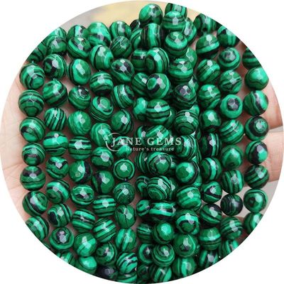 Perles de malachite imitation Perles de pierre de malachite rondes Perles de pierre en vrac pour bijoux de bricolage