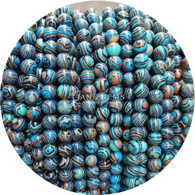 Perles de malachite imitation Perles de pierre de malachite rondes Perles de pierre en vrac pour bijoux de bricolage
